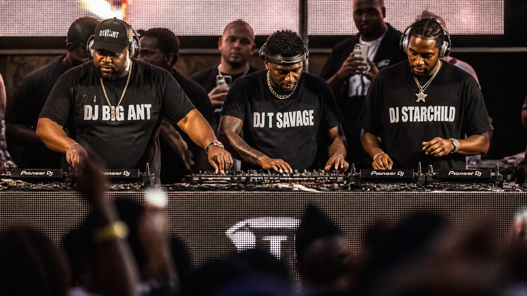 The DJ booth at Dominance, where the music never stopped thanks to DJ Big Ant, DJ T Savage, and DJ Starchild.