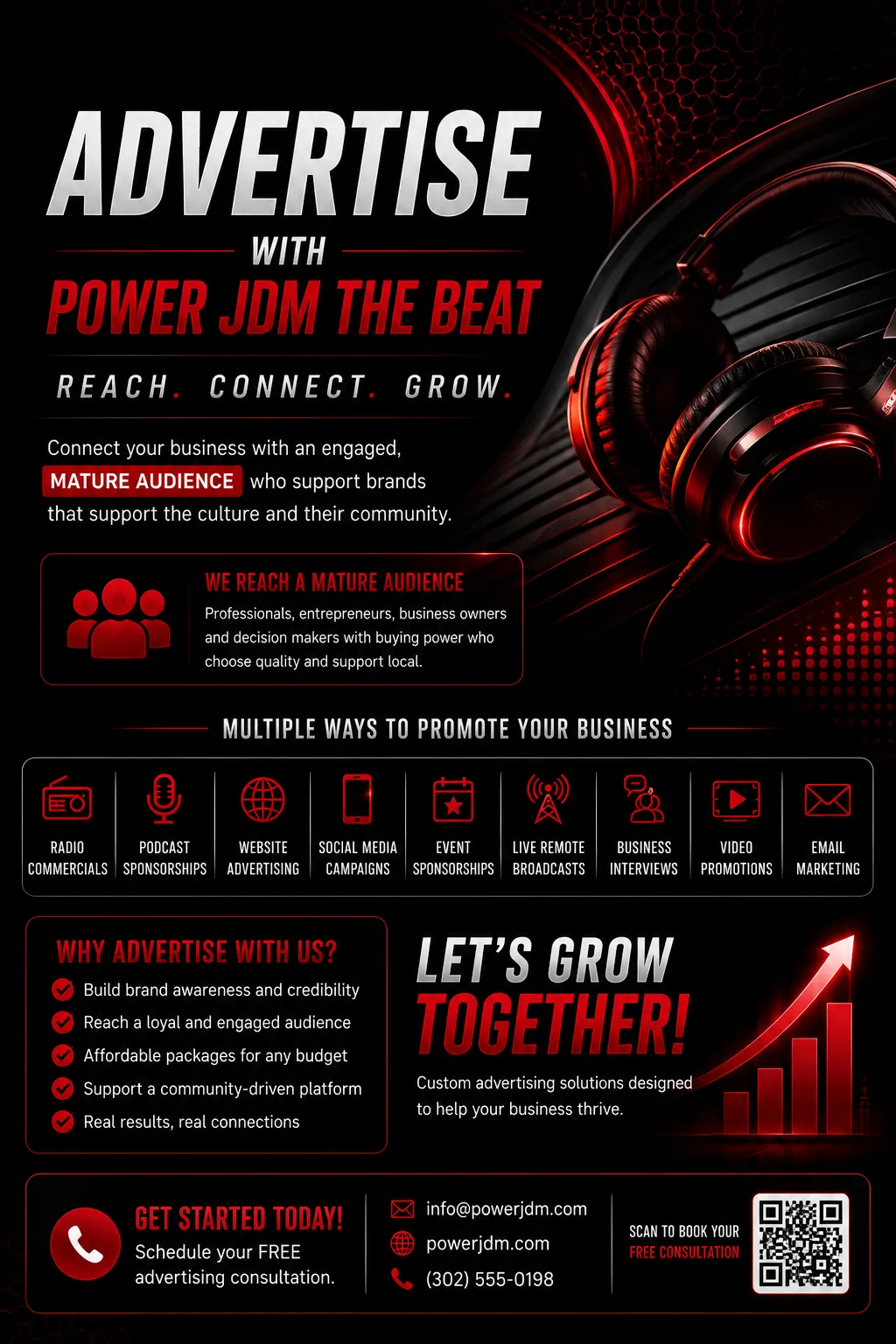 Advertise with Power JDM The Beat information flyer