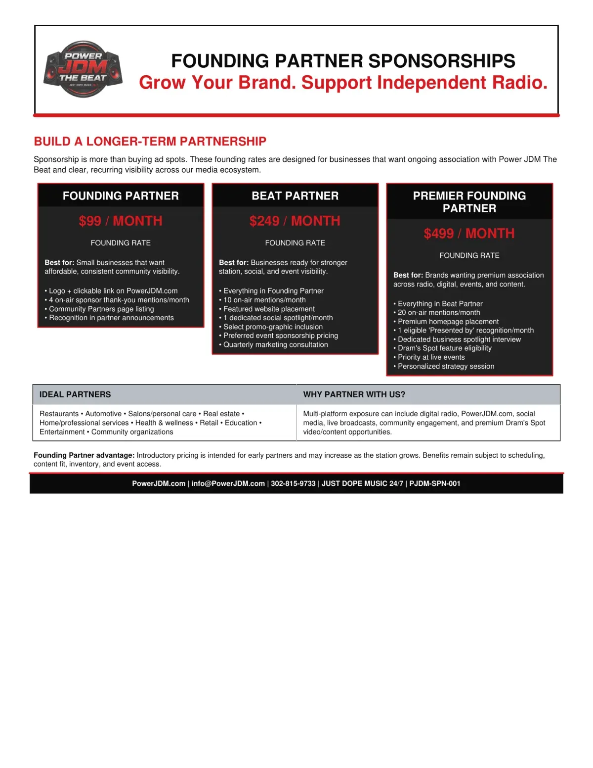 Business advertising packages