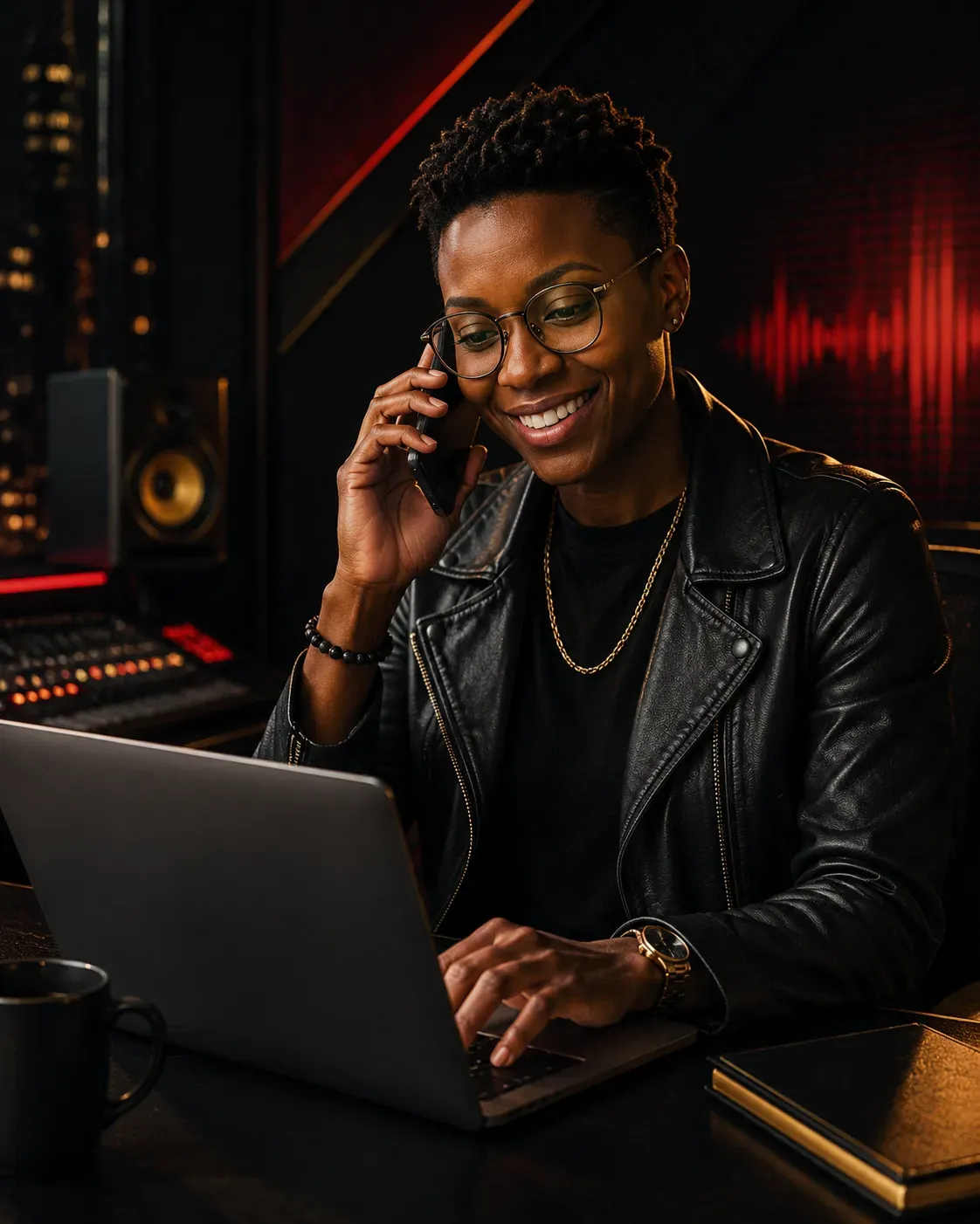Person working in a recording studio